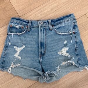 Abercrombie Distressed Light Blue Denim Women’s Shorts